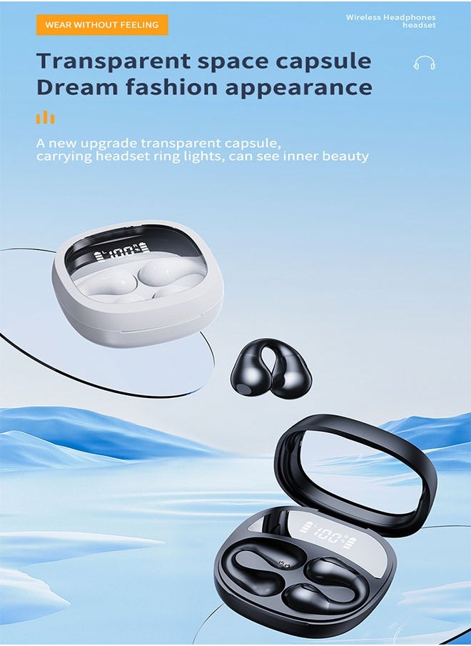 Letv - Wireless Bluetooth 5.3 Headset with LED Digital Display, Dual Microphone, Eliminates Call Noise, White - Image 1
