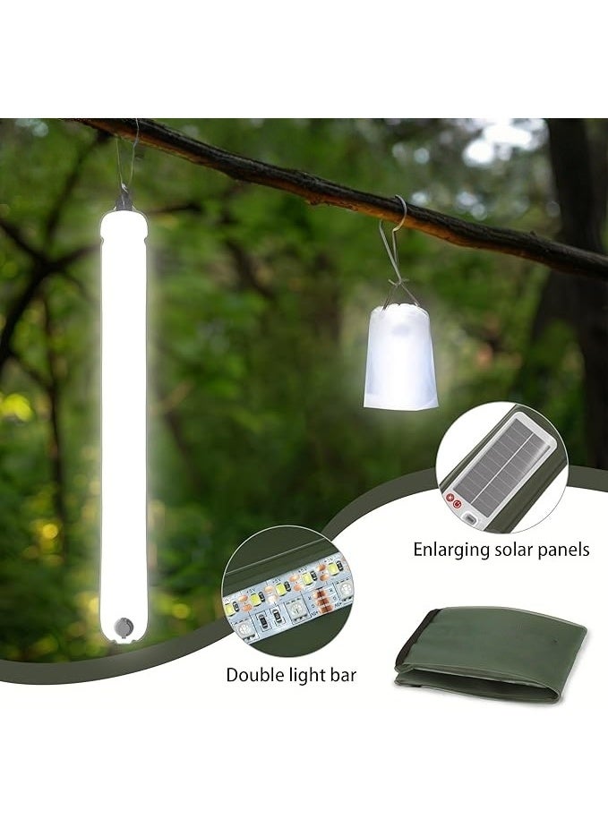 Rechargeable Solar Camping Lantern, 4 Lighting Modes, IP66 Waterproof, Foldable Tent Lantern, Suitable for Hiking, Camping, Traveling, and Outdoor Activities, 4000mAh Battery (1 Piece) - Image 1