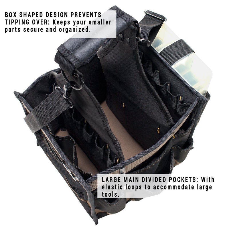 Custom Leathercraft CLC Custom LeatherCraft 1528 Large Electrical and Maintenance Tool Carrier, Black - Image 3