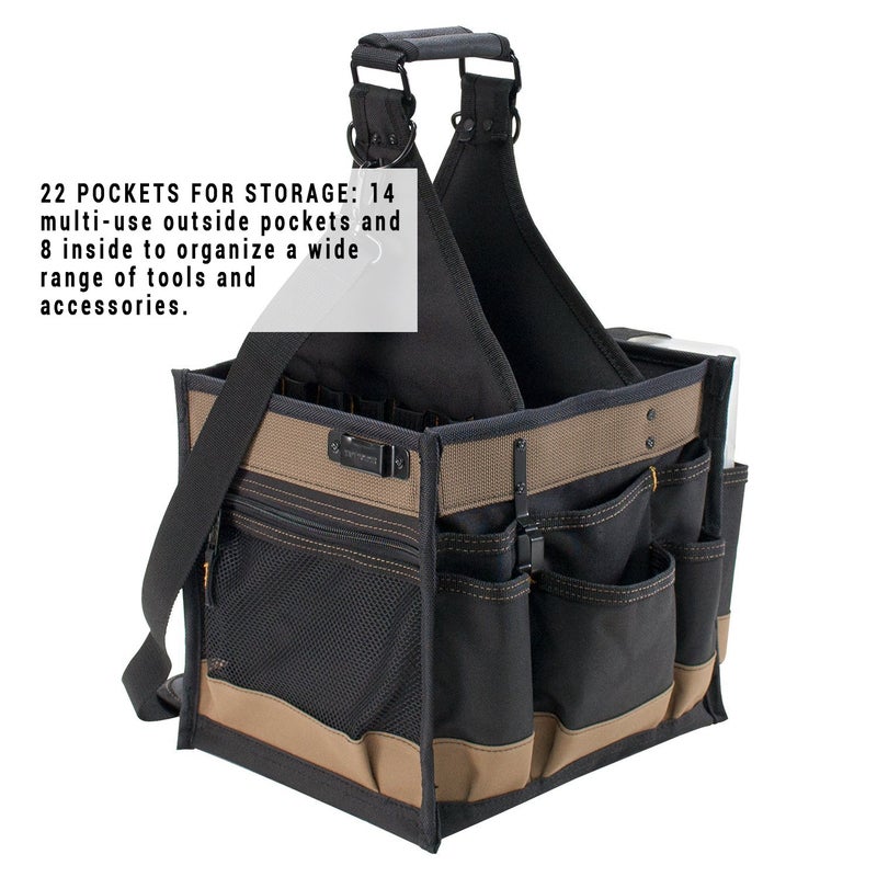 Custom Leathercraft CLC Custom LeatherCraft 1528 Large Electrical and Maintenance Tool Carrier, Black - Image 2