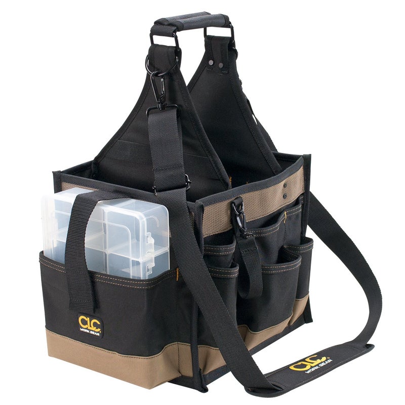 Custom Leathercraft CLC Custom LeatherCraft 1528 Large Electrical and Maintenance Tool Carrier, Black - Image 1