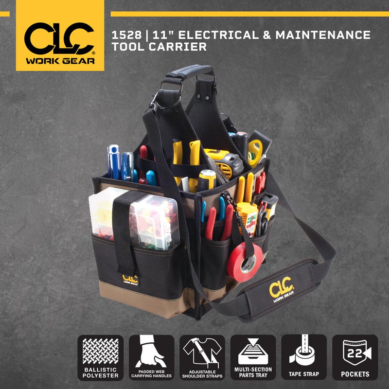Custom Leathercraft CLC Custom LeatherCraft 1528 Large Electrical and Maintenance Tool Carrier, Black - Image 5