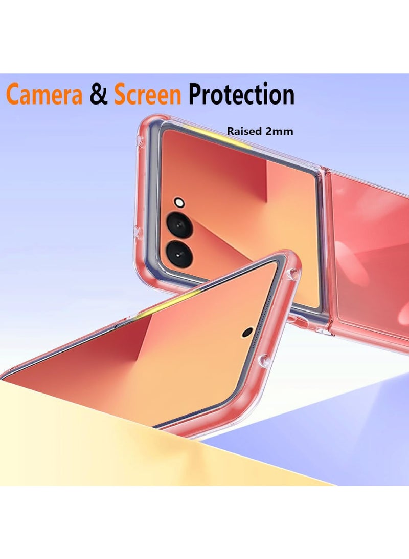 روك بو لـ Samsung Galaxy Z Flip 7 Case,واضح Galaxy Z Flip7 Phone Case Ultra Slim مقاوم للصدمات TPU Bumper Hard PC Cover لـ Samsung Galaxy Flip z 7 5G - Image 5