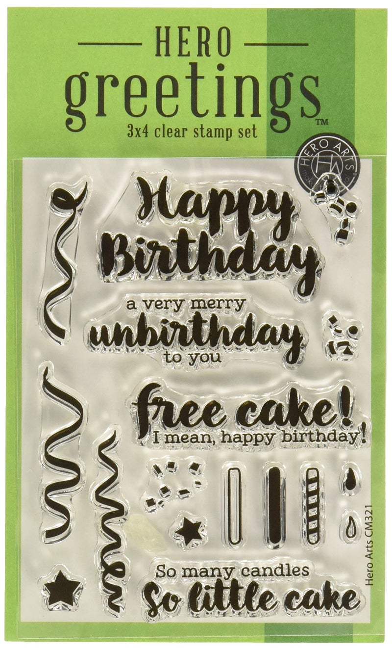 Hero Arts CM321 Clear Stamp Set, Hero Greetings Cheeky Birthday, 3" x 4" - Image 4
