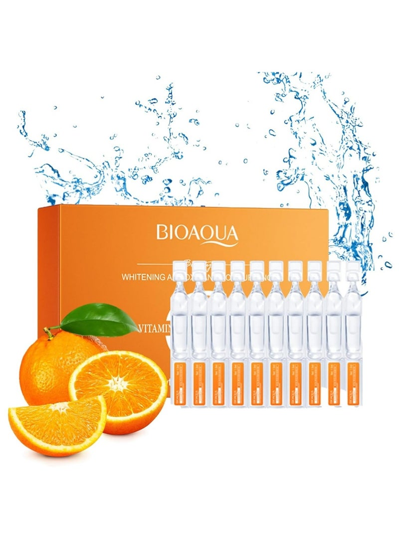 بيو أكوا فيتامين C مصل للوجه مع حمض الهيالورونيك - 1.5 مل × 30 قطعة ، مصل الوجه المرطب المشرق ، الرعاية بالبشرة بحجم السفر للبشرة المتوهجة (1.52 فلور أوز (حزمة من 1)) - Image 1
