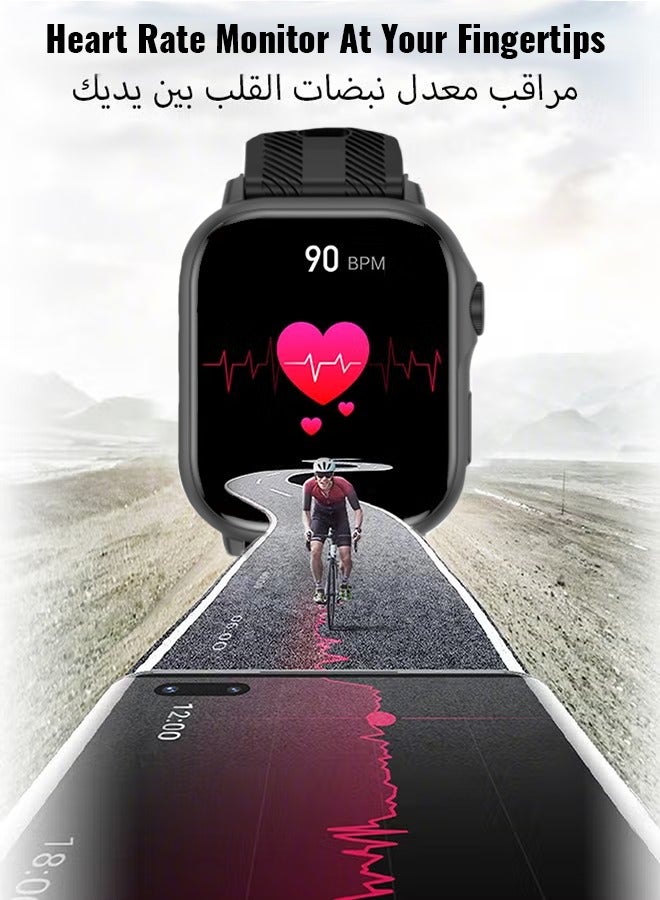 Volynix Smart Watch for Men,Business Smartwatch,Waterproof Fitness Watch, Bluetooth Calling,Heart Rate Monitoring, Black - Image 4