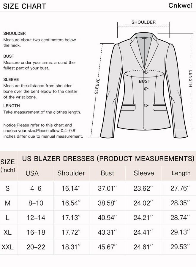 Cnkwei Womens Casual Blazers Open Front Long Sleeve Lapel Collar Work Office Jacket, Orange Red, S - Image 5