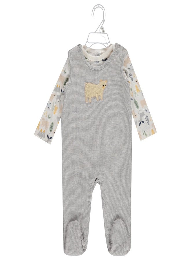 Cudlie Infant Boys 2-Piece Overall & Long-Sleeve Bodysuit Set with Bottom Snaps - Soft, Cozy & Adorable Outfit - Image 5