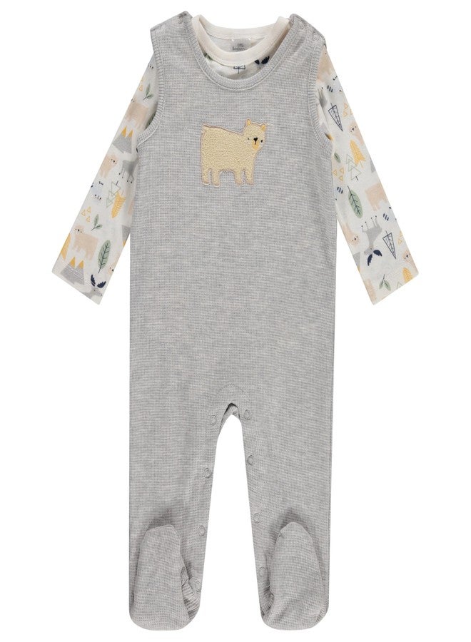 Cudlie Infant Boys 2-Piece Overall & Long-Sleeve Bodysuit Set with Bottom Snaps - Soft, Cozy & Adorable Outfit - Image 1