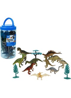 Vardem 13 Piece Dinosaur Set in a Bucket Toy Plastic Dinosaurs D6404  - Image 1