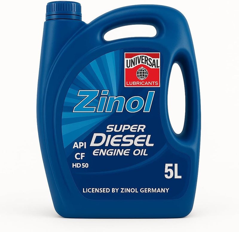 Zinol Super Diesel Engine Oil HD-50 – 5L API CF Heavy Duty German Motor Oil for Trucks & Commercial Engines (pack of 1)
