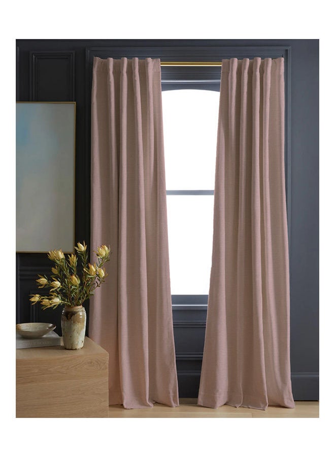 Naguib Selim Soild Curtains House Velvet Selva Curtain 1 Piece-Light Pink-140x280 cm  - Image 1