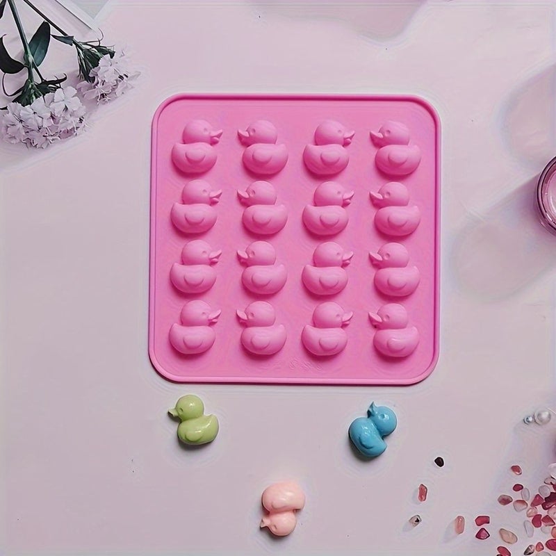 Pink Silicone Duck Mold 16 Cavity Candy Cake Baking Tool For DIY Kitchen - Image 2