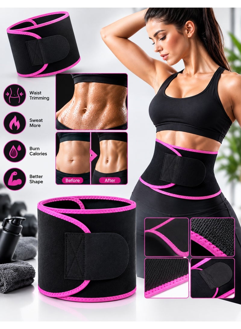 SAKOON Ladies Waist Trimmer Belt for Women slimming belt for flat tummy Waist Trainer Sauna Belt Tummy Toner Low Back and Lumbar Support with Sauna Suit Effect - Image 1