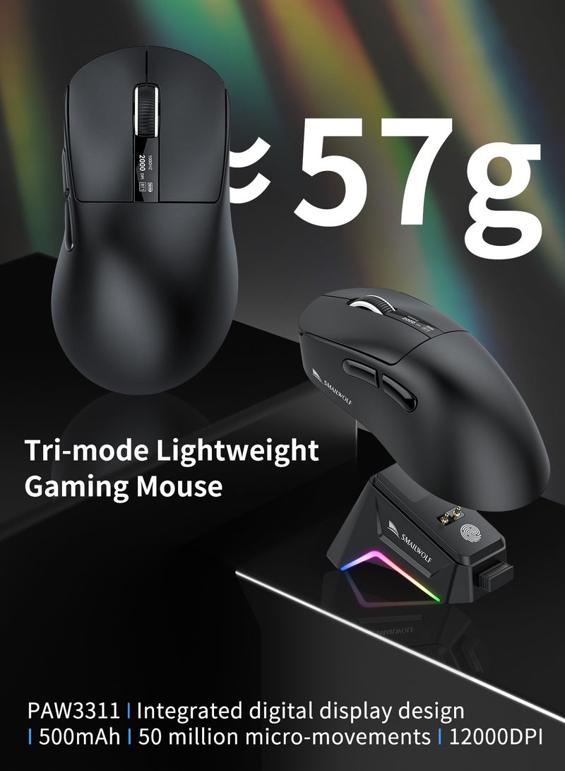 ARCHAEOPTERYX Wireless Mouse, Gaming Mouse, Ergonomic Optical Mouse, Wireless Charging, Wireless Mouse for Laptop, PC, Chromebook, Notebook, Wireless Connected Mouse Black  - Image 2