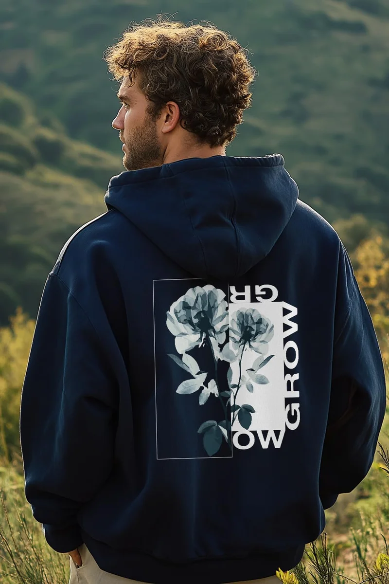 NOBERO  NOBERO Oversized Hoodies for Men - Navy Blue  | Best Price UAE