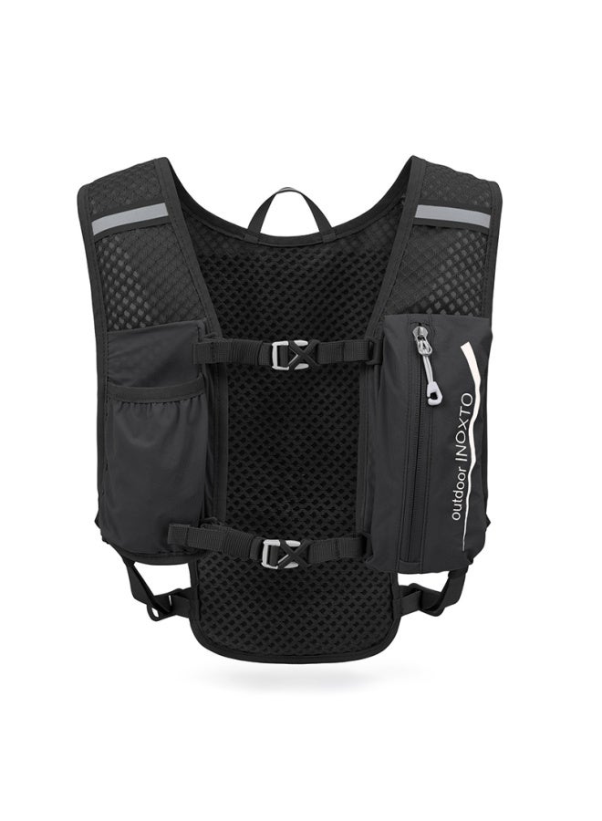 INOXTO Lightweight Breathable Quick-Dry 5L Running Backpack With Hydration Bladder, 591 Black With White + Hydration Bladder - Image 4