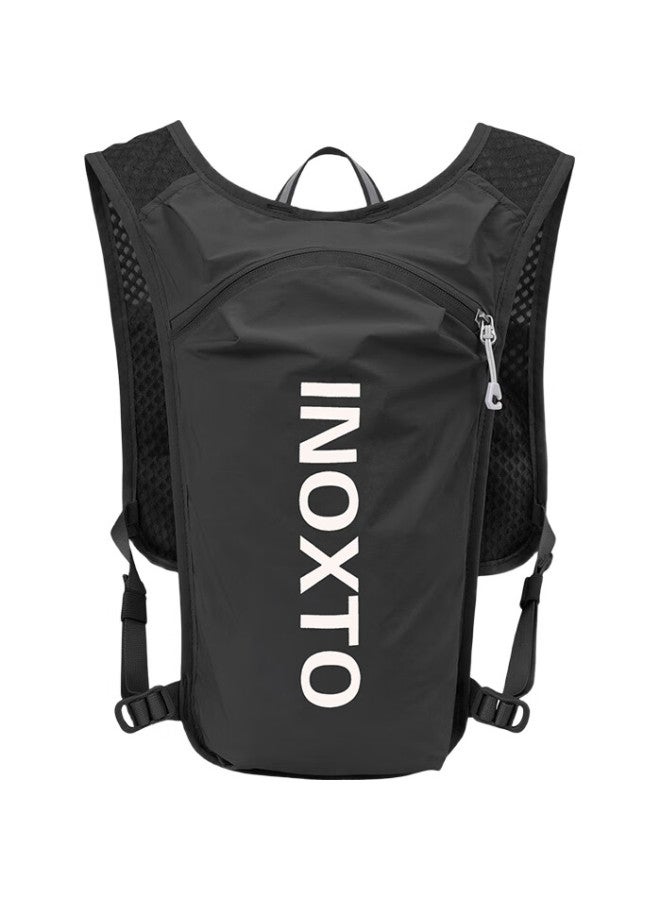 INOXTO Lightweight Breathable Quick-Dry 5L Running Backpack With Hydration Bladder, 591 Black With White + Hydration Bladder - Image 3