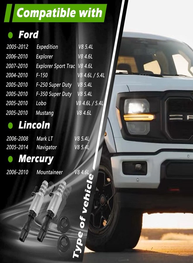 TINGYINGDA صمام تحكم توقيت الصمامات المتغير (VVT) لعمود الكامات (VCT) من قطعتين من TINGYINGDA لسيارات فورد F-250، F-150، F-350 سوبر ديوتي، إكسبيديشن، إكسبلورر، سبورت تراك، لوبو، موستانج، مارك LT، نافيجيتور، ماونتينير - Image 3