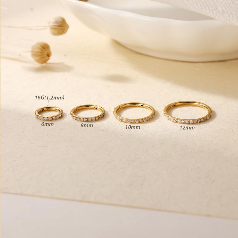 FUNLMO Store 20G 18G 16G 12G Nose Ring Hoop Conch Rook Daith Helix Tragus Piercing Jewelry 316L Surgical Steel Cartilage Earring Conch Hoop Earring Septum Jewelry Belly Lip Ring 5mm to 14mm - Image 3
