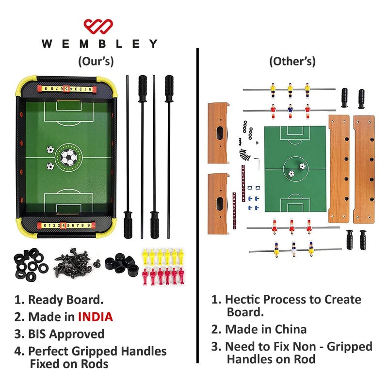 Wembley Foosball Table Soccer Indoor Games for Boys Girls Adults and Family Mini Football Table for Kids Portable - Multicolor, 31L x 10W x 51H Cm, 2 Player - Image 5