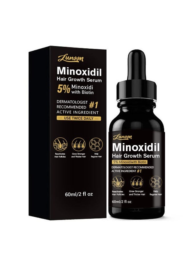 LUNOON Hair Growth Essence Minoxidil 5%, Anti Hair Loss & Hair Growth Nourishing Solution 60ml - Image 1