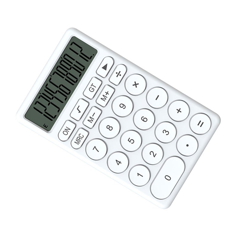 Cartoon Calculator Multifunctional Handheld Small Pocket Calculator with Large Display for Desktop Office School Home White - Image 1