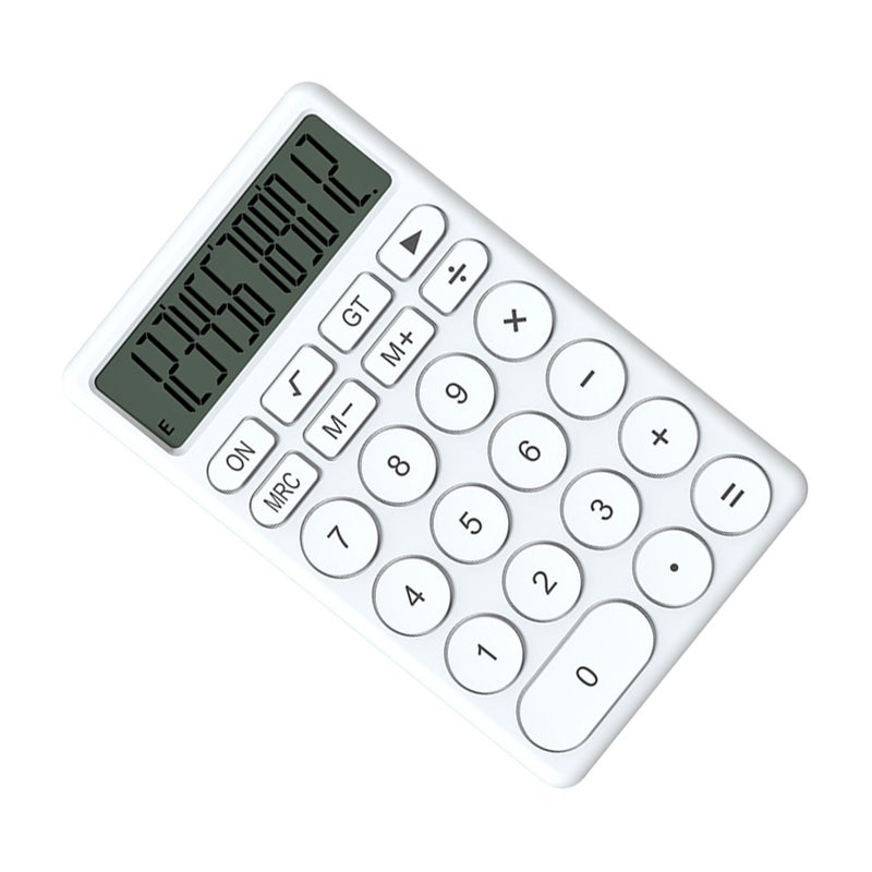 Cartoon Calculator Multifunctional Handheld Small Pocket Calculator with Large Display for Desktop Office School Home White - Image 2