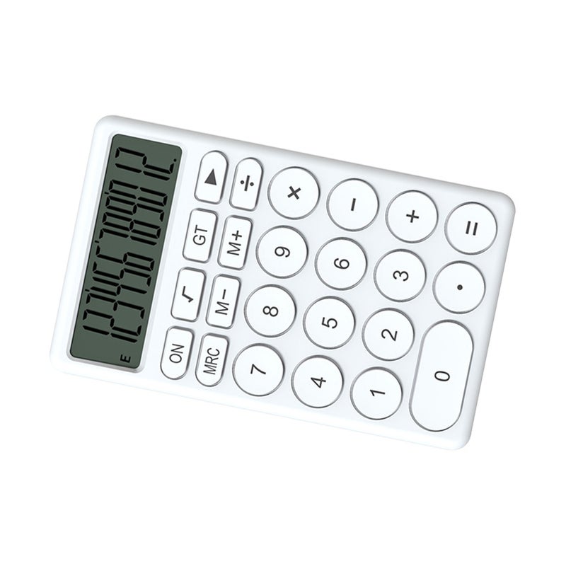 Cartoon Calculator Multifunctional Handheld Small Pocket Calculator with Large Display for Desktop Office School Home White - Image 3