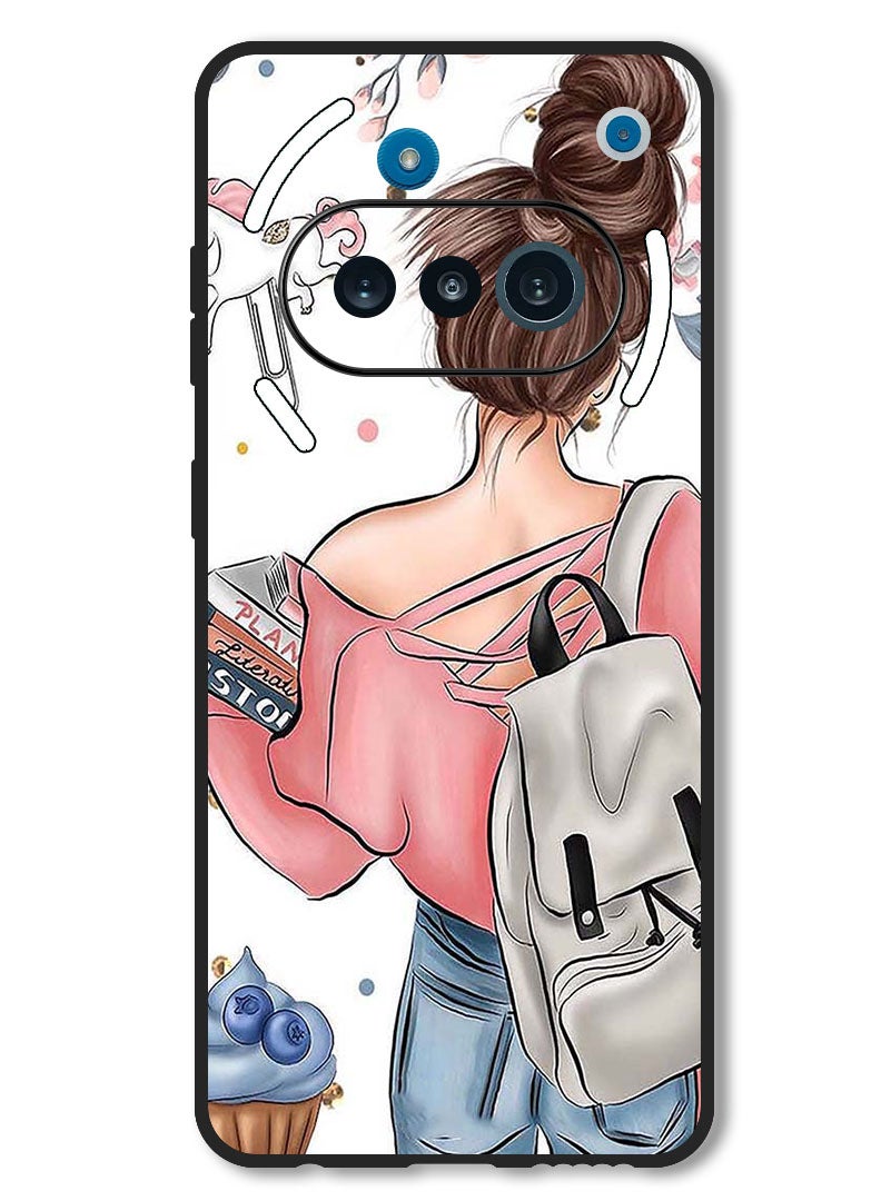 Theodor Case Compatible with Nothing Phone 3a Protection Shockproof Bumper Cover School Girl - Image 1