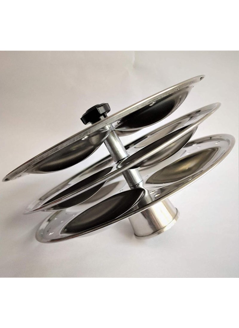 DIKSUL DIKSUL Idli Stand 3 Plate Stainless Steel Idli Stand Idli Making Platesmaker Idli Maker Pot 3 Plate Idli Stand with Holes for Pressure Cooker  - Image 2