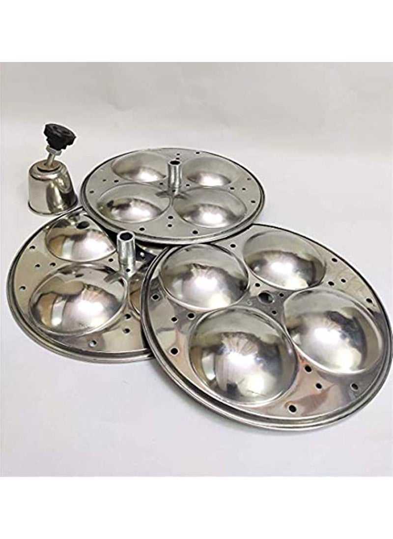 DIKSUL DIKSUL Idli Stand 3 Plate Stainless Steel Idli Stand Idli Making Platesmaker Idli Maker Pot 3 Plate Idli Stand with Holes for Pressure Cooker  - Image 3
