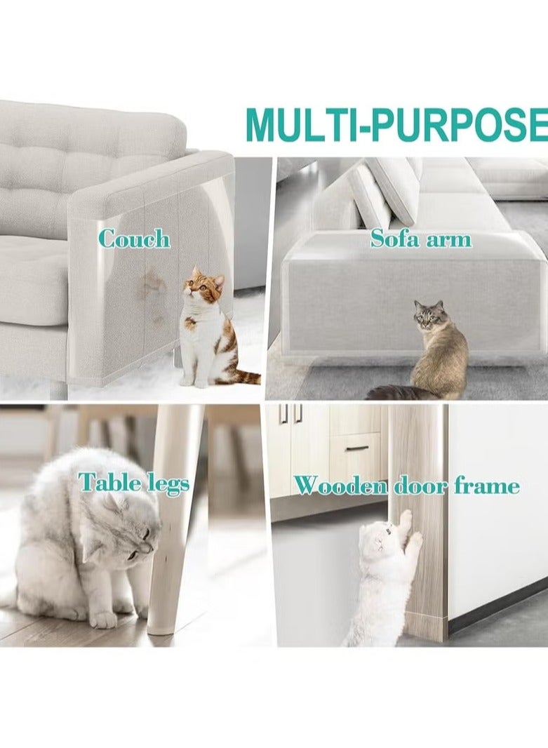 Hoasis Cat Scratch Sticky Paws Tape, 30cm*3m Cat Furniture Protector Tape, Transparent Free Cutting Anti Scratch Furniture Protector, for Carpet, Sofa, Couch, Door, etc - Image 5