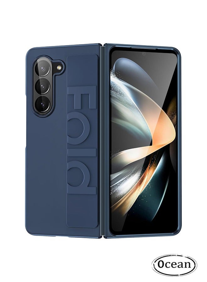 أوشن متوافق مع سامسونج جالاكسي زد فولد 6 الهاتف المحمول القضية ، حزام اليد ، ومكافحة الصفر والصدمة دليل الكمبيوتر الثابت المعصم الغطاء الخلفي ، ومناسبة ل سامسونج جالاكسي زد فولد 6 2024 سليم حالة واقية ، الأزرق - Image 1