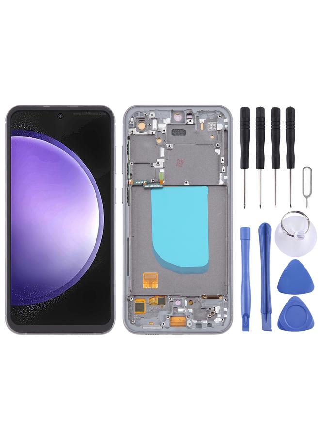 erorex Replacement For Samsung Galaxy S23 FE SM-S711B 6.43 inch OLED LCD Screen Digitizer Full Assembly with Frame Black - Image 1