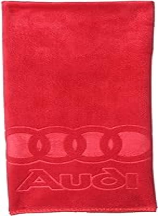 Al Hayah Audi Car Drying Towel, Free Microfiber Cleaning Cloth, Premium Professional Soft Microfiber Towel, Super Absorbent Detailing Towel for Car/Windows/Screen/Kitchen - Red