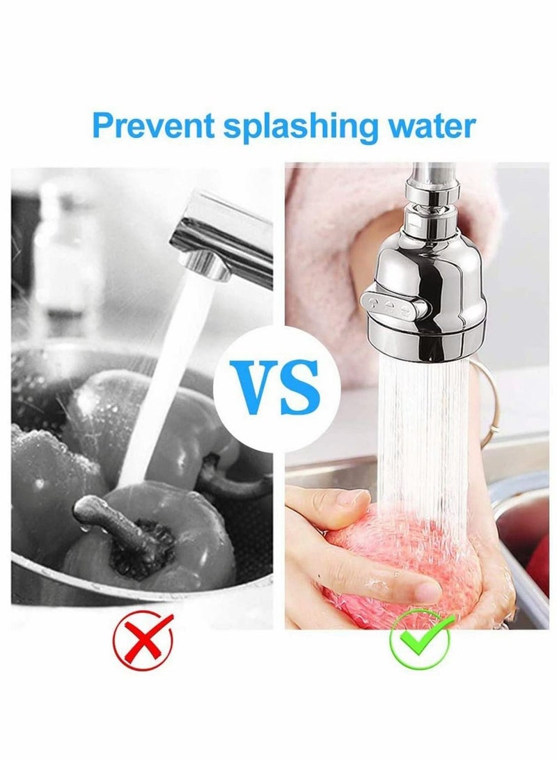 Kitchen Tap Head Water Saving 3 Gear Adjustable 360° Swivel Faucet Tap Aerator Splash Proof Faucet Nozzle Filter for Bathroom Kitchen Sink Spray Tap Attachment - Image 5