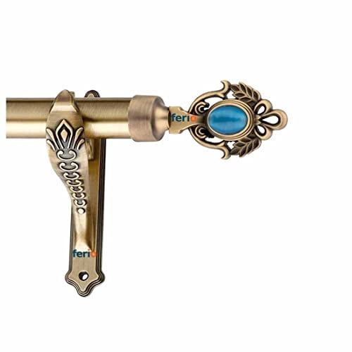FERIO Zinc Heavy Curtain Brackets and Curtain Finials Door and Window for 1 Rod for Parda Holder Curtain Accessories for Home Decor (Curtain Holder - 6 Pic and Finials 6 - Pic) - Image 2