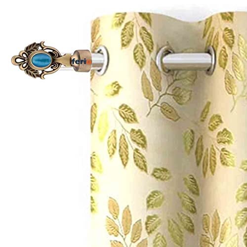 FERIO Zinc Heavy Curtain Brackets and Curtain Finials Door and Window for 1 Rod for Parda Holder Curtain Accessories for Home Decor (Curtain Holder - 6 Pic and Finials 6 - Pic) - Image 5