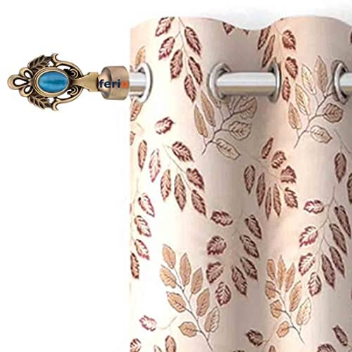 FERIO Zinc Heavy Curtain Brackets and Curtain Finials Door and Window for 1 Rod for Parda Holder Curtain Accessories for Home Decor (Curtain Holder - 6 Pic and Finials 6 - Pic) - Image 3
