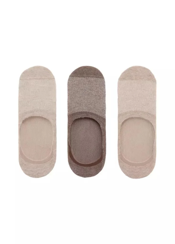 Pack of three neutral low-cut liner socks
