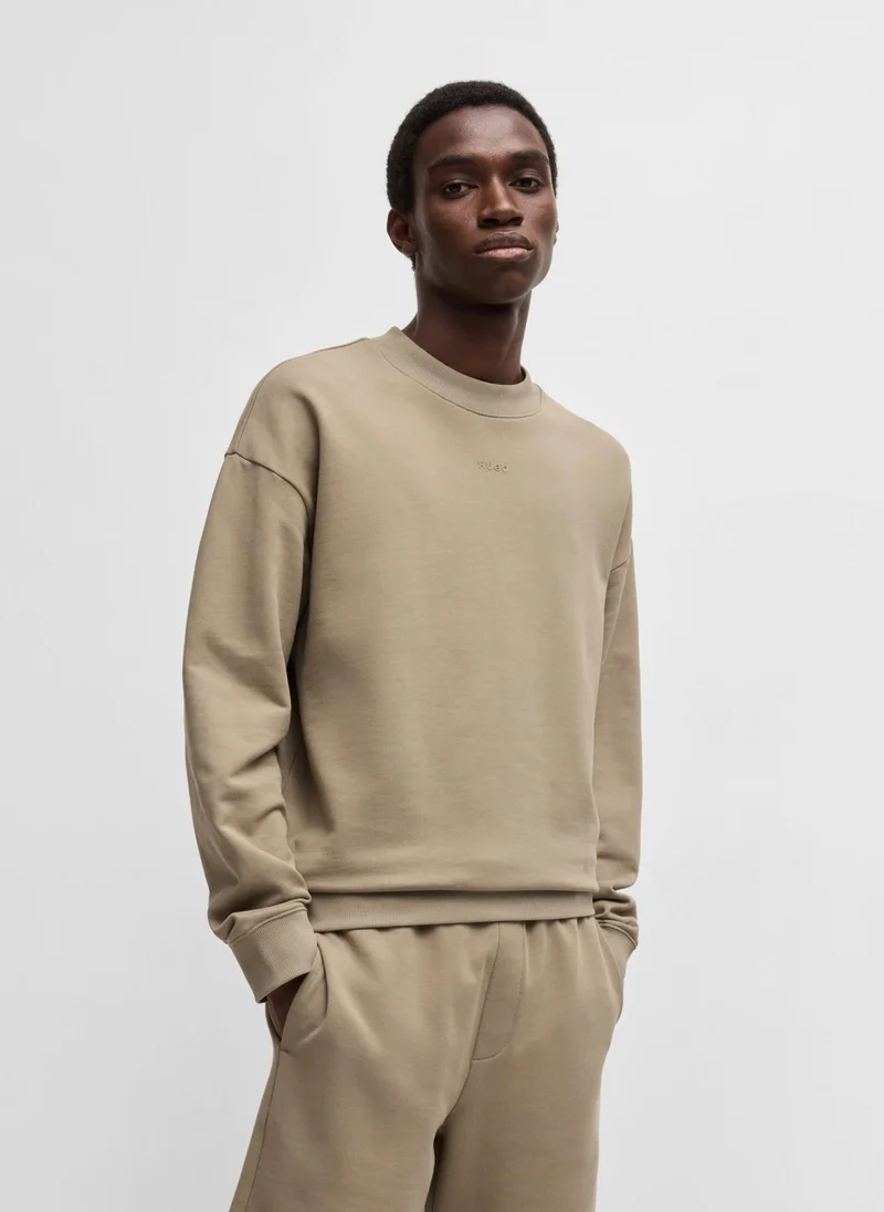 هوجو Relaxed-fit sweatshirt in cotton terry with logo print