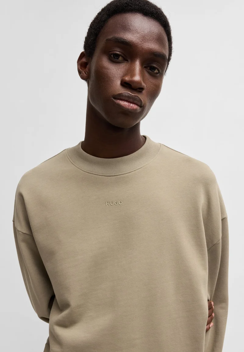 HUGO Relaxed-fit sweatshirt in cotton terry with logo detail