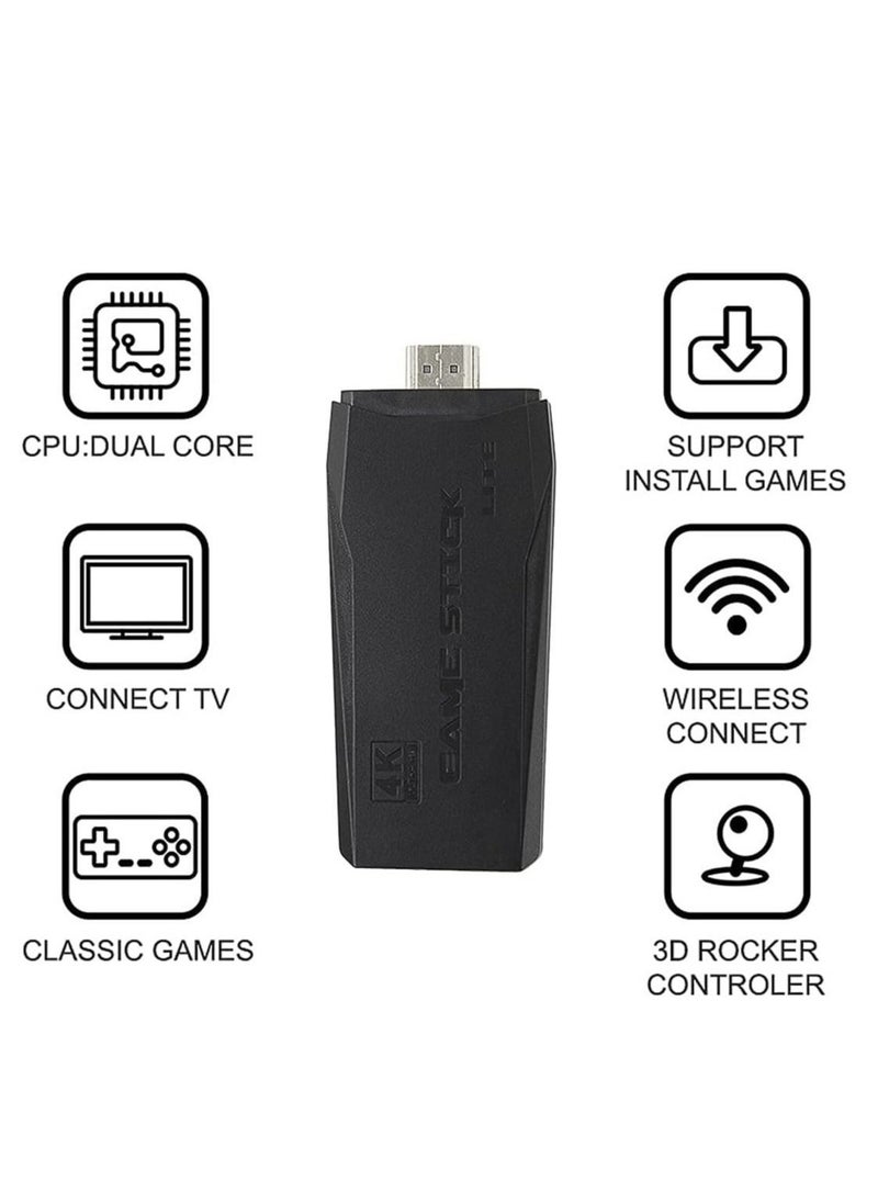 wireless retro game console, plug and play video game stick built in 10000+ games,9 classic emulators, 4k high definition hdmi output for tv with dual 2.4g wireless controllers  - Image 3