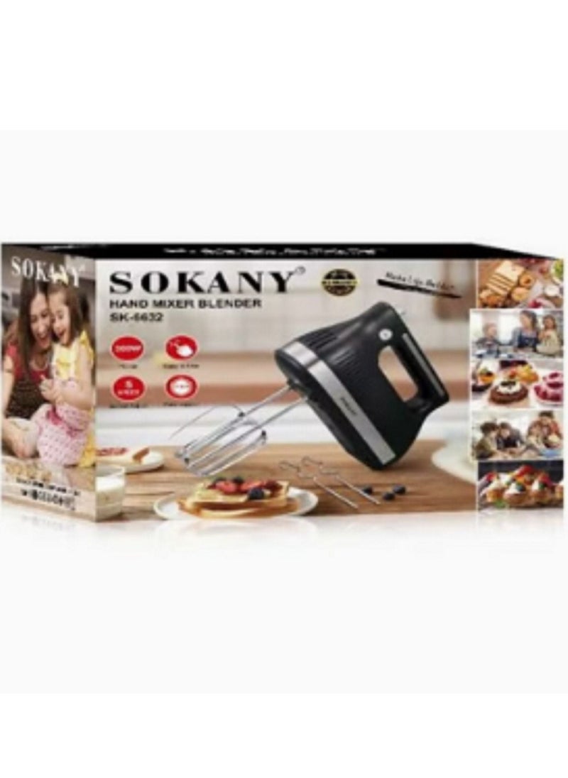 sokany - Electric Hand Mixer and Egg Beater / 5 Speeds - 300 Watt (SK-6632) - Image 1