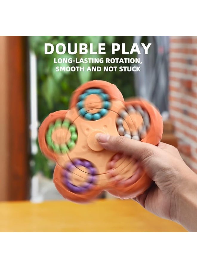 Orange Magic Bean Puzzle Toy, 2-in-1 Rotating Cube, suitable for children aged 3, 5-7, 8-12, teens, and adults. - Image 2