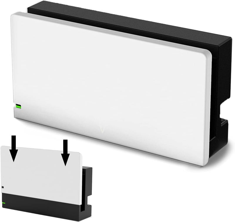 TIKOdirect Custom Faceplate Cover for Nintendo Switch Charging Dock, Hard PC Slim Shell Anti-Scratch [No Screwdriver Installation] for Switch Dock, White - Image 1