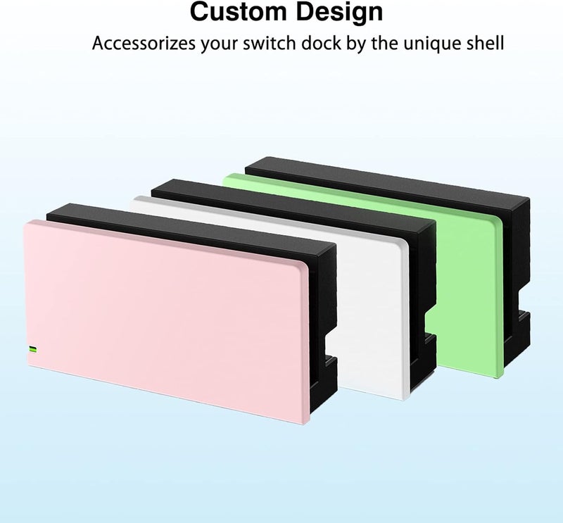 TIKOdirect Custom Faceplate Cover for Nintendo Switch Charging Dock, Hard PC Slim Shell Anti-Scratch [No Screwdriver Installation] for Switch Dock, White - Image 5