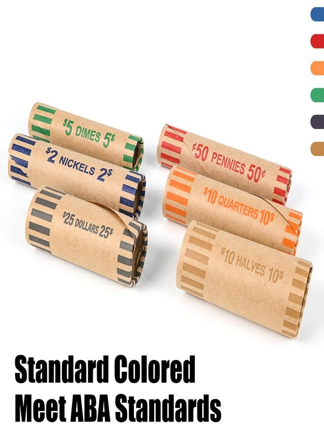 L LIKED Preformed Coin Roll Wrappers (72 Assorted) -12 Quarters, 12 Pennies, 12 Nickels 12 Dimes, 12 Dollars and 12 Halves (72 pcs) - Image 5