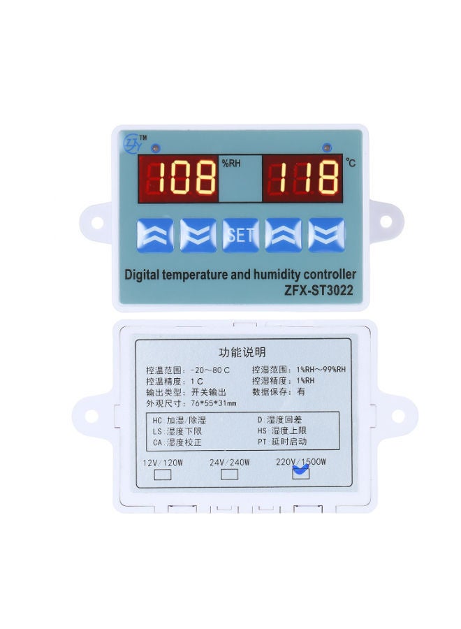NIBEMINENT Digital Temperature And Humidity Controller With LED Display Multicolour - Image 5